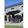 Cantilever parasol Sun Garden - Easy Sun 350 Classic with flounces- Olefin Titanium canvas