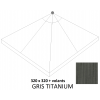 Replacement canvas in Titanium in Olefin with flaps for Sun Garden - Easy Sun parasol 320 Square