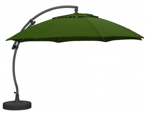 Sun Garden - Easy Sun cantilever parasol XL375 Round without flaps - Olefine dark green canvas