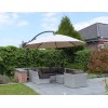 Sun Garden - Easy Sun cantilever parasol XL375 Round without flaps - Olefine light Taupe canvas