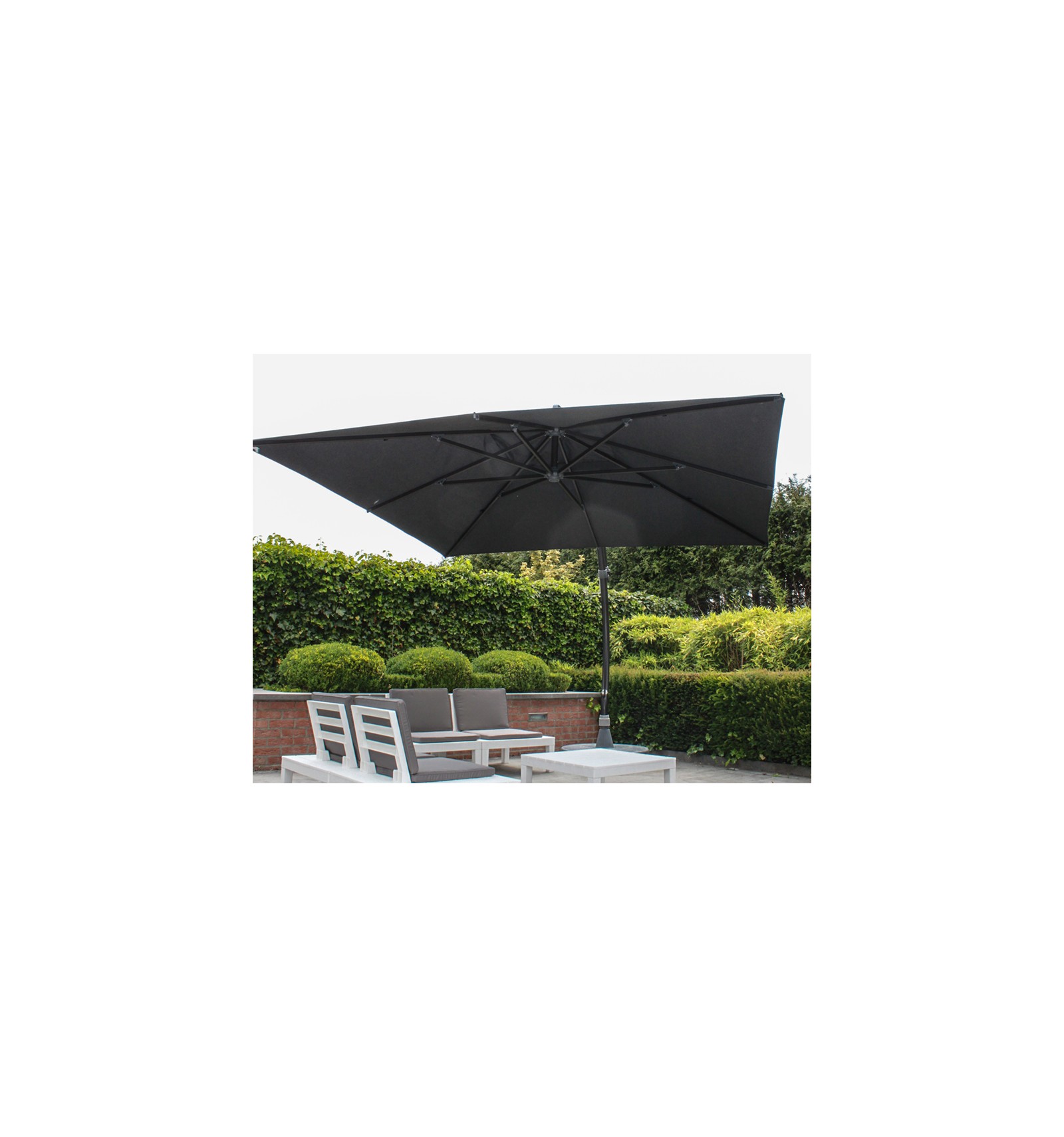 Invloed vriendelijk Sceptisch Cantilever parasol Sun Garden - Easy Sun 320 Square without flaps - Olefin  Carbone canvas