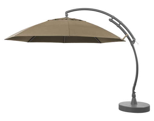 Cantilever parasol Sun Garden - Easy Sun 375 XL without flounces - Olefin Taupe canvas