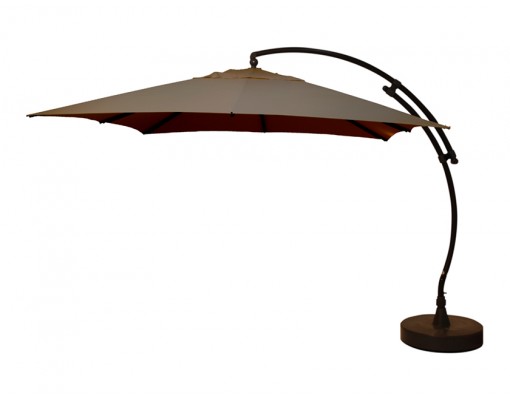Cantilever parasol Sun Garden - Easy Sun 320 Square without flaps - Olefin Taupe canvas