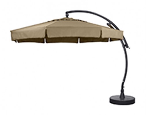 Cantilever parasol Sun Garden - Easy Sun 350 Classic with flounces- Olefin Taupe canvas