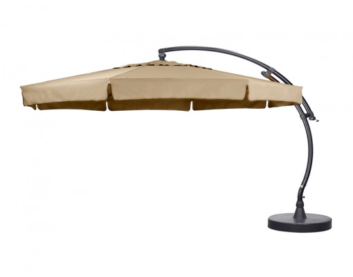 Cantilever parasol Sun Garden - Easy Sun 350 Classic with flounces- Olefin Light Taupe canvas