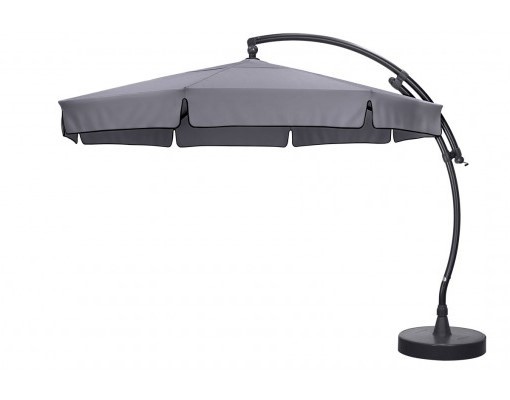 Cantilever parasol Sun Garden - Easy Sun 350 Classic with flounces- Olefin Titanium canvas