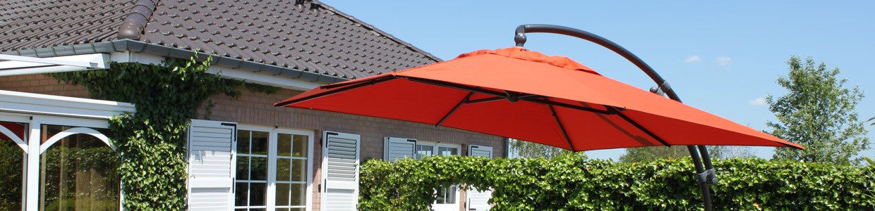 Swivelling square parasols - olefin / polyester - 3.20m